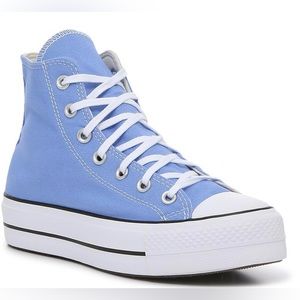 BRAND NEW Light blue high top converse woman's size 9